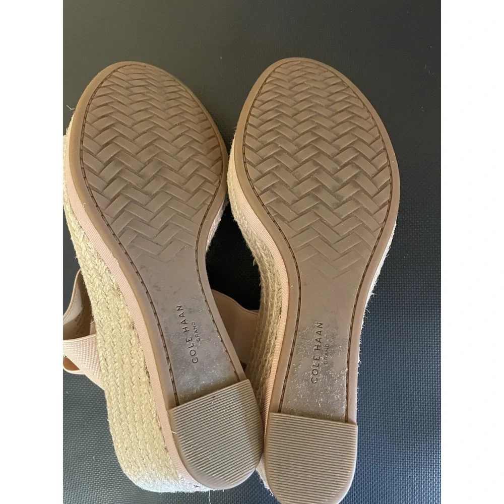 Cole Haan Wedge Espadrille Shoes Womens 8.5 Rose Light Pink Open Toe Sandals